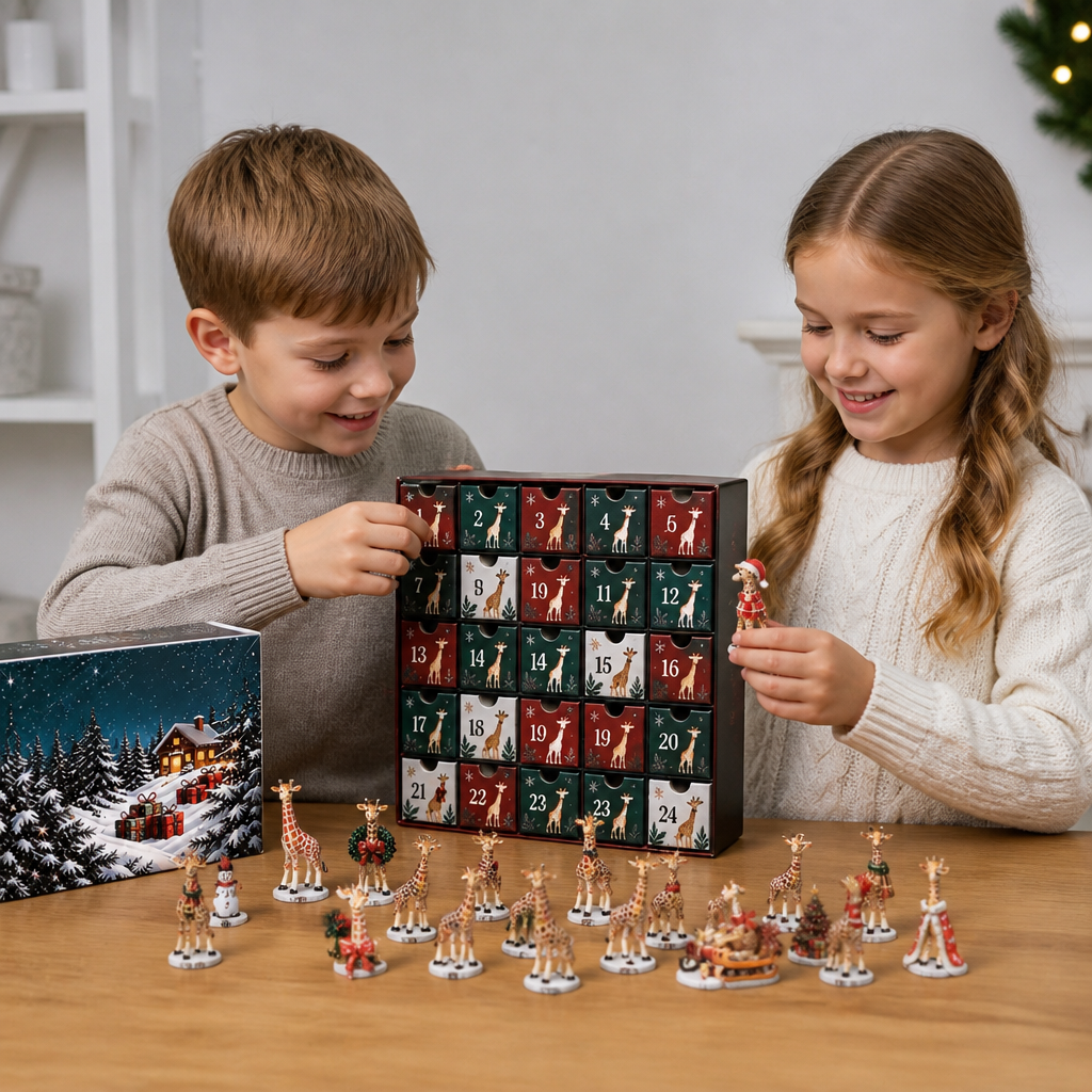 24-Day Christmas Giraffe Figurine Advent Calendar