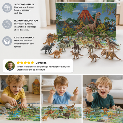 24-Day Dinosaur Toy Advent Calendar with Surprise Figures