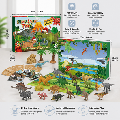 24-Day Dinosaur Toy Advent Calendar with Surprise Figures