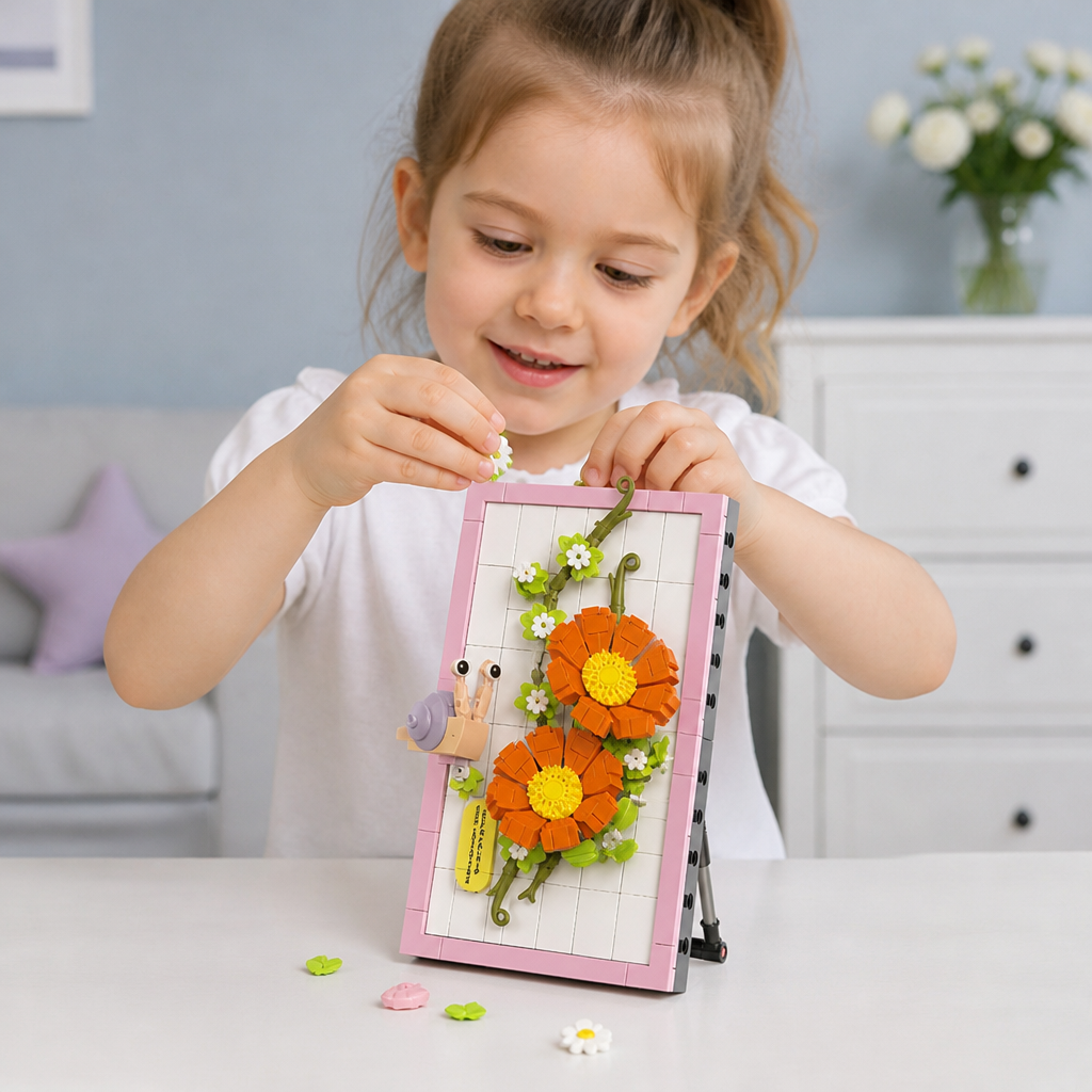 DIY 3D Nature Frame Building Blocks Set – Flowers & Insects