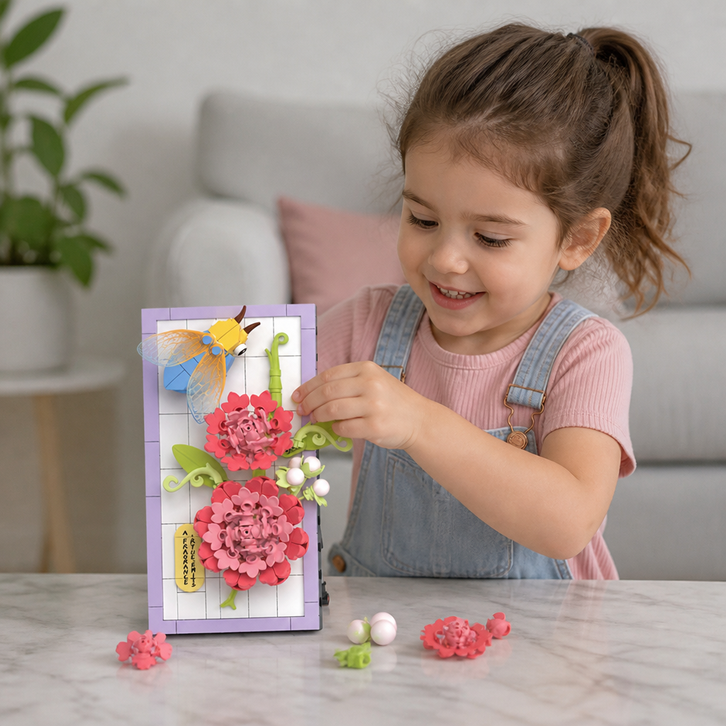 DIY 3D Nature Frame Building Blocks Set – Flowers & Insects
