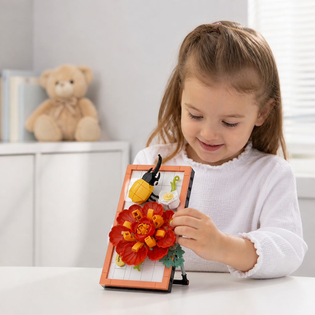 DIY 3D Nature Frame Building Blocks Set – Flowers & Insects