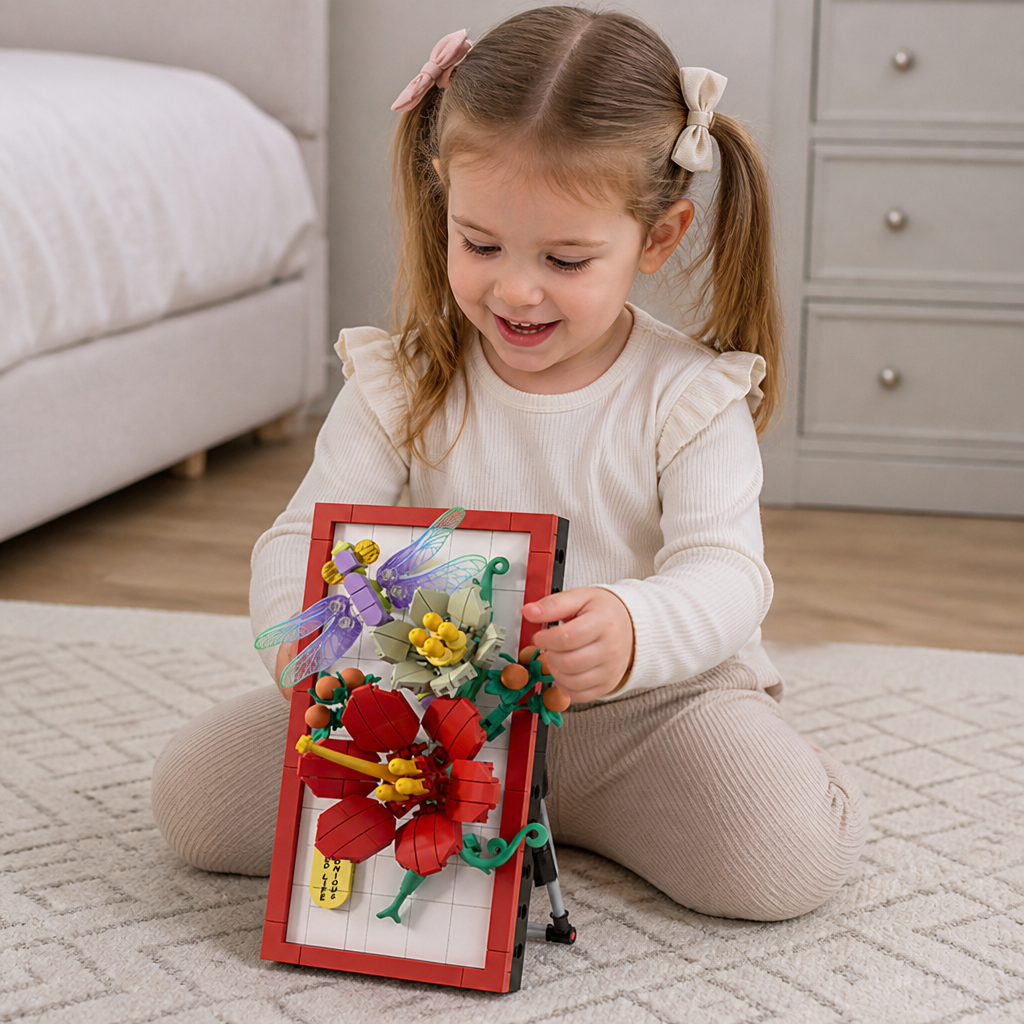 DIY 3D Nature Frame Building Blocks Set – Flowers & Insects