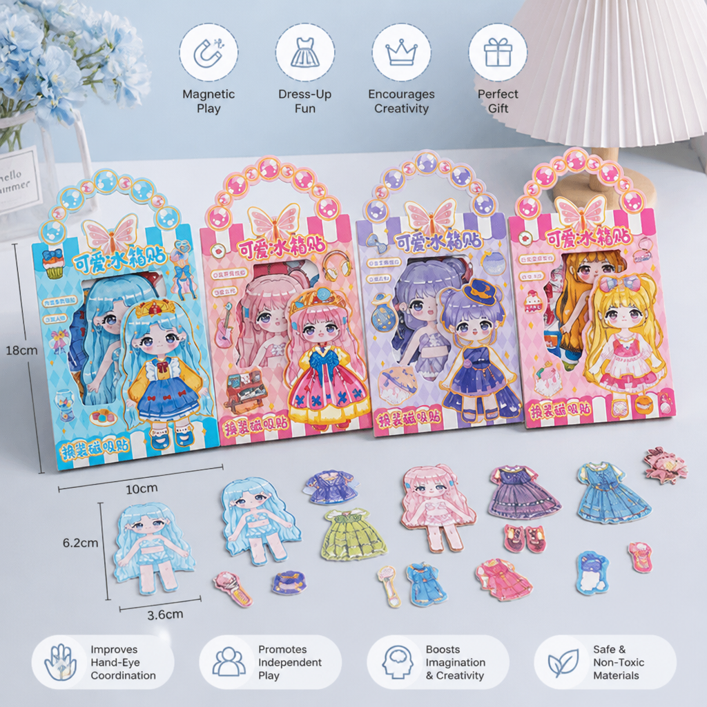 Princess Magnetic Dress-Up Set with 3D Stickers