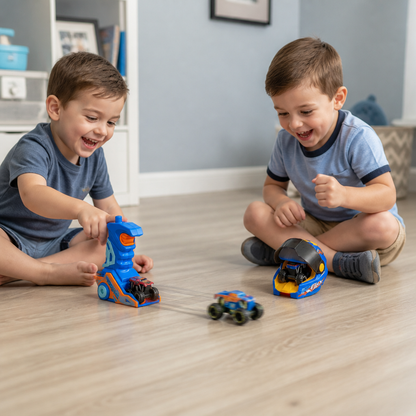 One-Click Monster Truck Launcher with Helmet & Handle Design