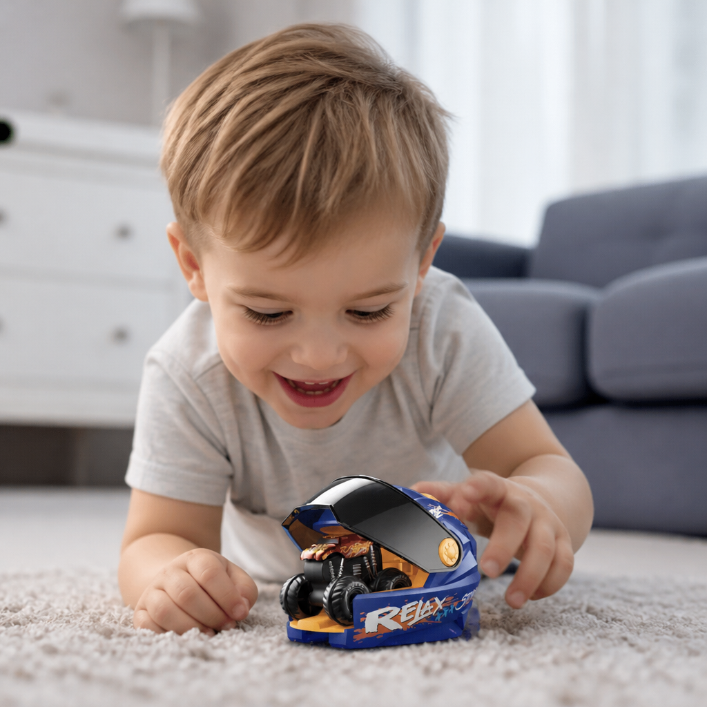 One-Click Monster Truck Launcher with Helmet & Handle Design