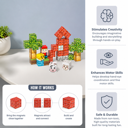 40-Piece Magnetic Building Blocks Set for Kids – Perfect for On-the-Go Fun