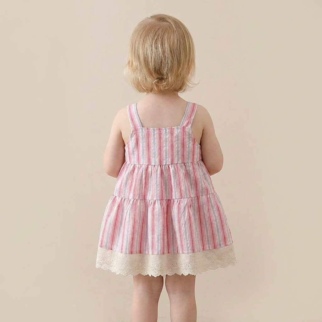 Seaside Stripe Dress Set & Hat
