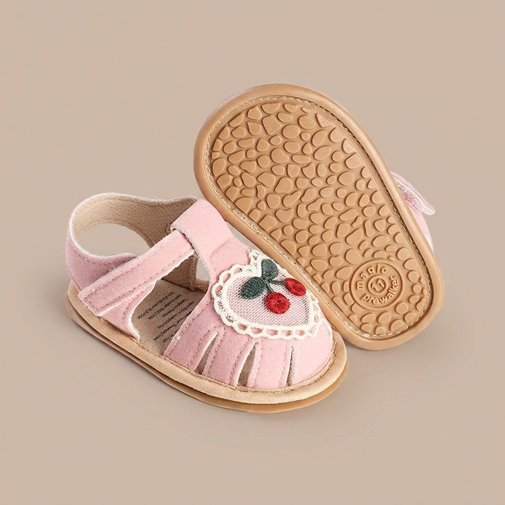Cherry Heart Closed-Toe Sandals