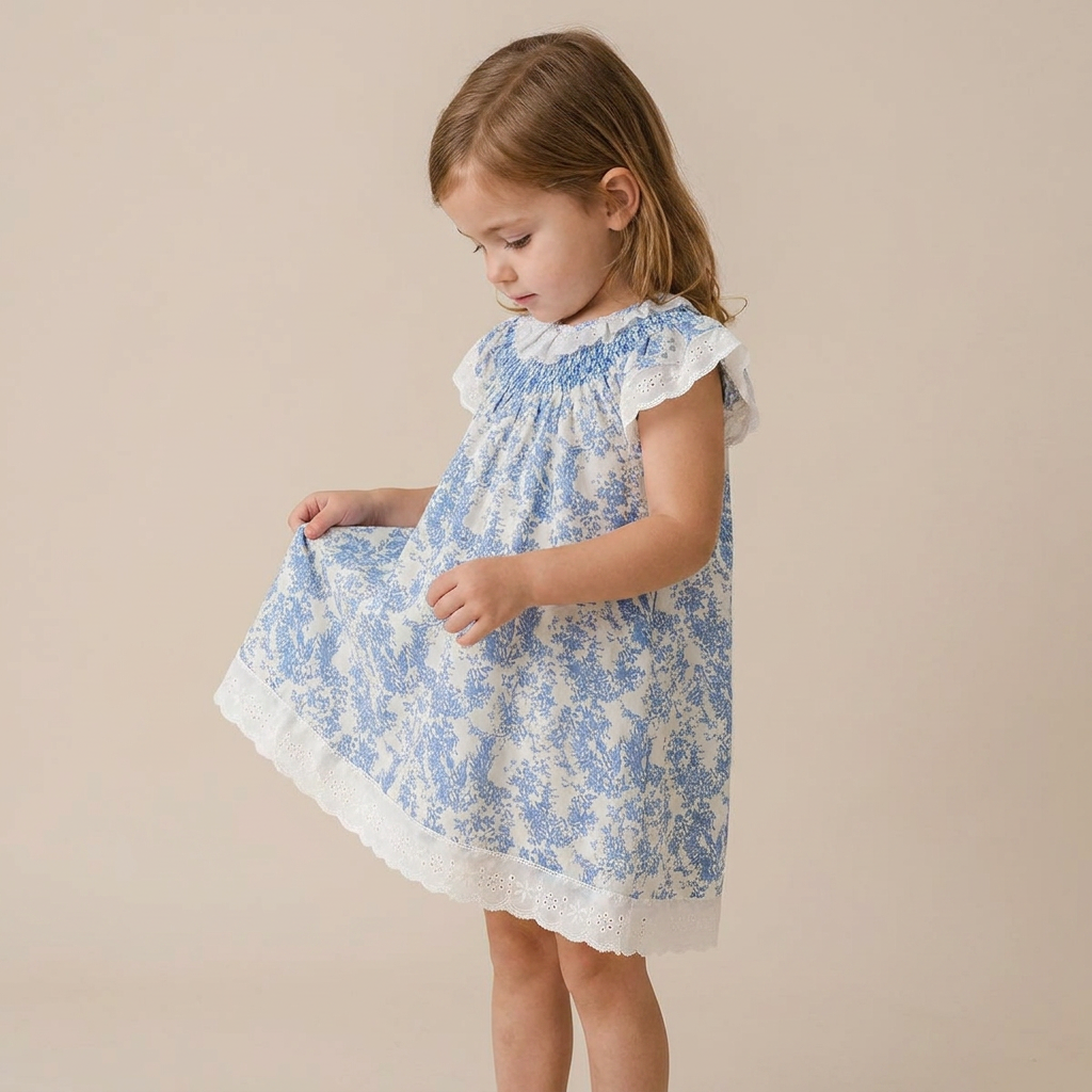 Timeless Blue Toile Dress