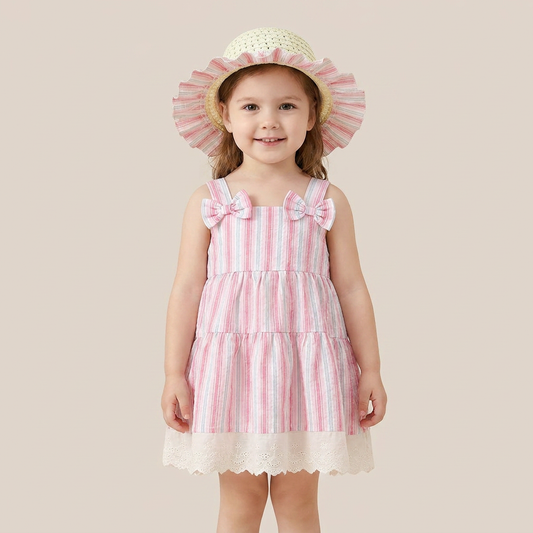 Seaside Stripe Dress Set & Hat