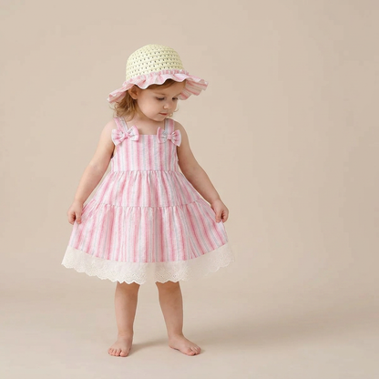 Seaside Stripe Dress Set & Hat