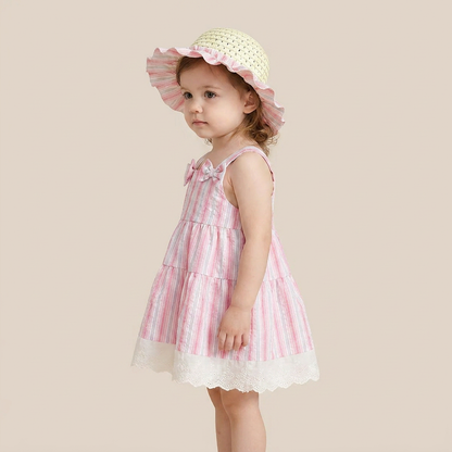 Seaside Stripe Dress Set & Hat