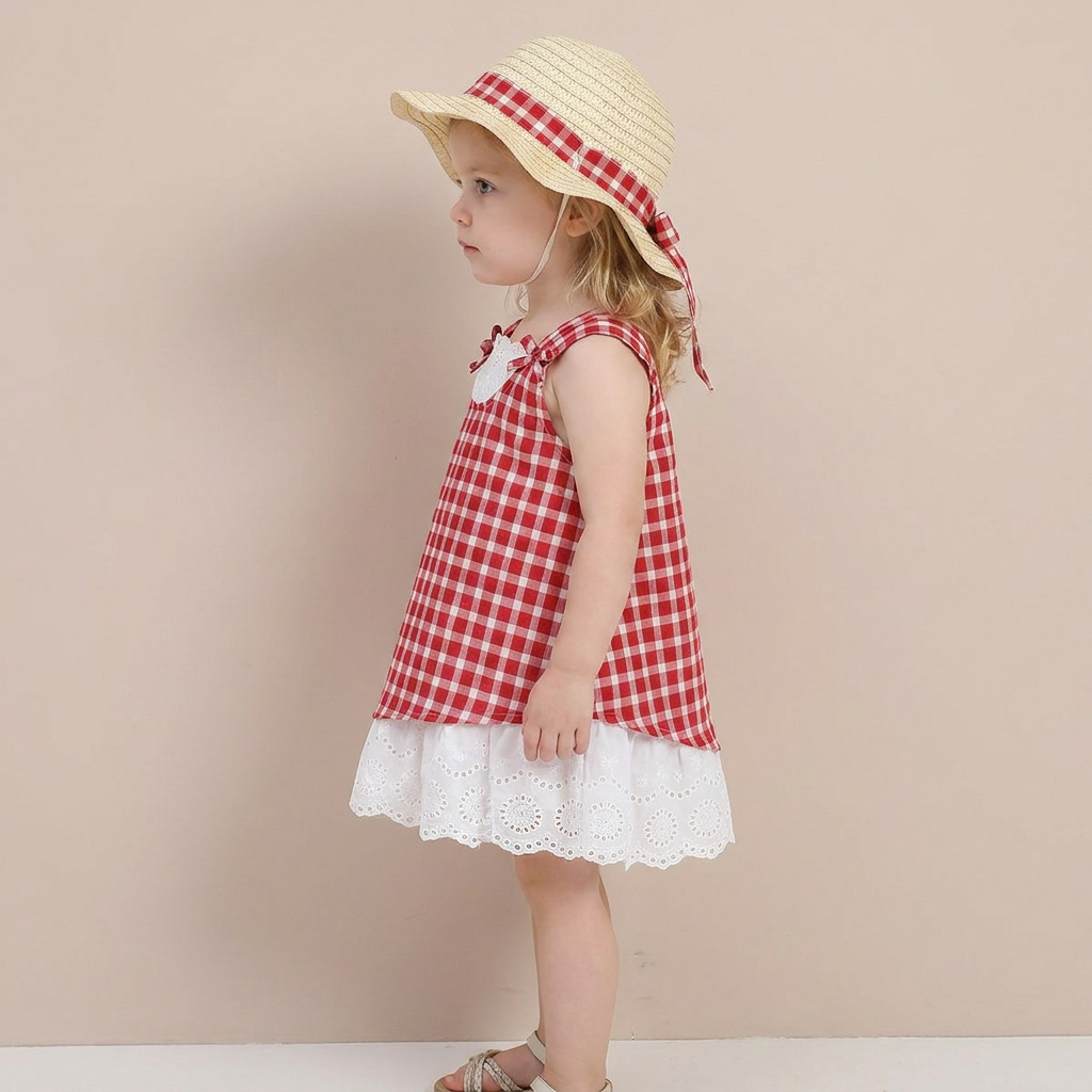 Classic Picnic Dress Set & Hat