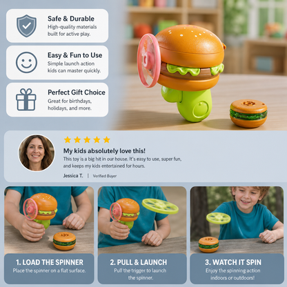 Kids’ 2-in-1 Spinning Top & Flying Spinner Launcher