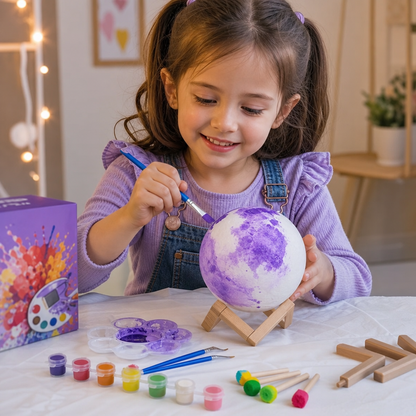 DIY Paint Your Own Moon Lamp Kit for Kids – Creative Space Night Light