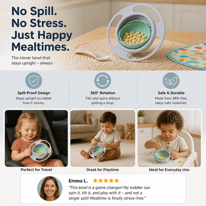 Non-spill baby bowl – eating without spilling