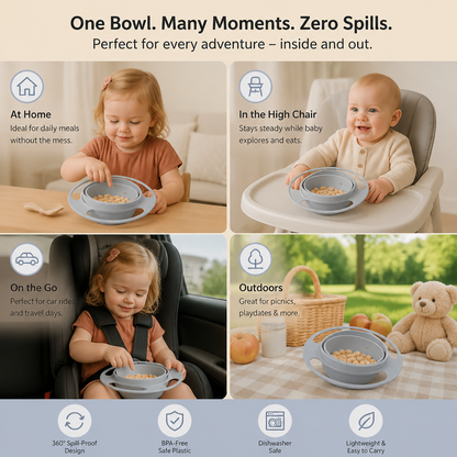 Non-spill baby bowl – eating without spilling