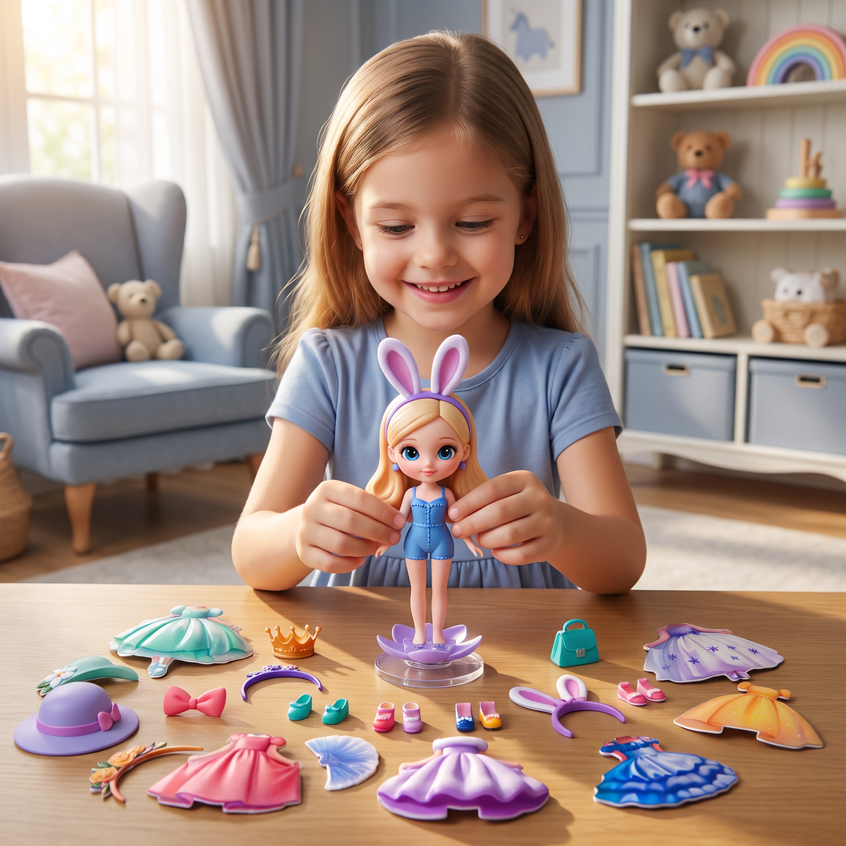Magnetic Dress-Up Doll Set with Interchangeable Outfits