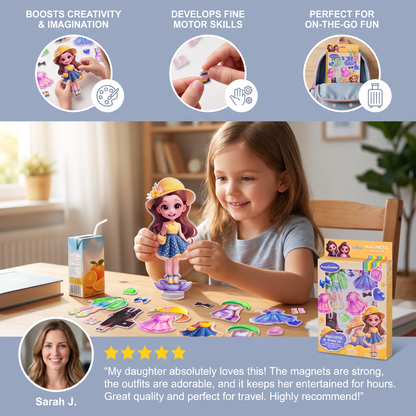 Magnetic Dress-Up Doll Set with Interchangeable Outfits
