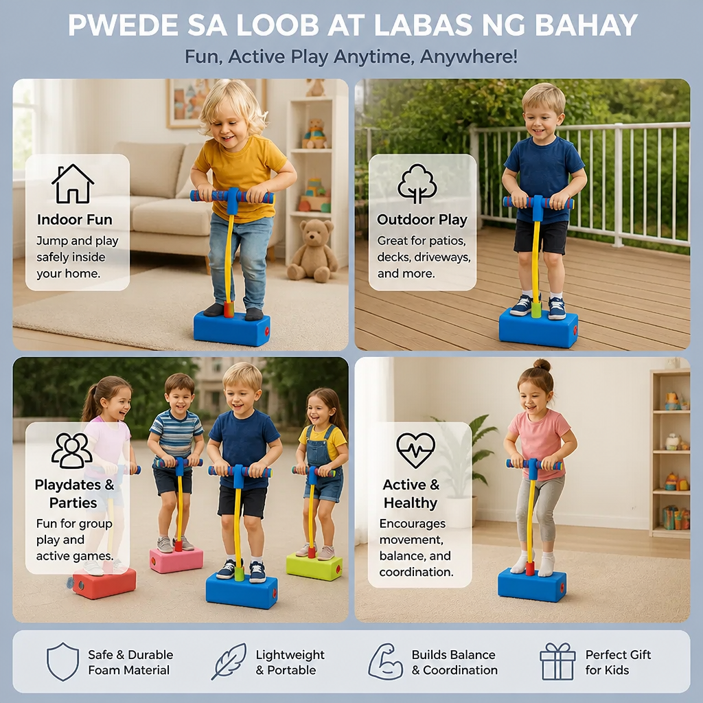 Foam children's pogo jumpers – jumping toys for indoors and outdoors