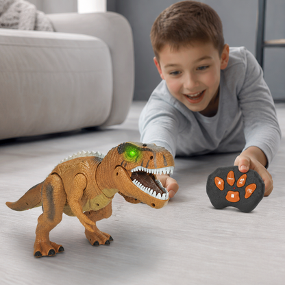 Remote Control Walking T-Rex – RC Dinosaur with Spray Mist, Lights & Sound