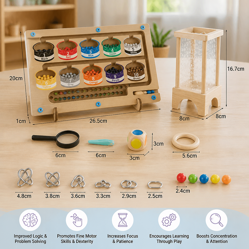 3-Piece Montessori Play and Development Puzzle Set for Children