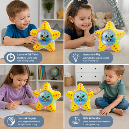 Starfish Clock Learning Toy – Interactive Time Teaching Toy for Kids