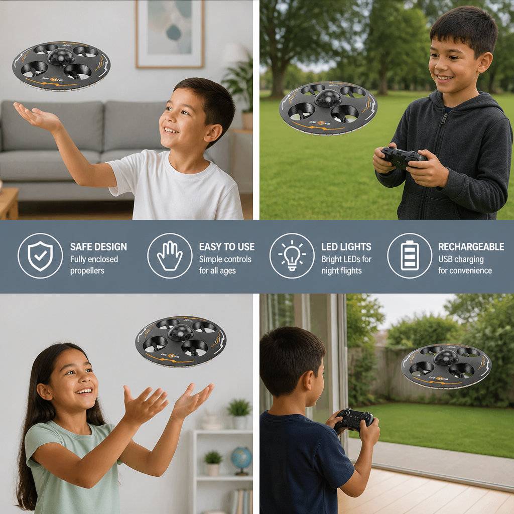 Remote Control LED Flying Saucer Drone