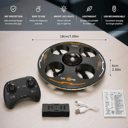 Remote Control LED Flying Saucer Drone