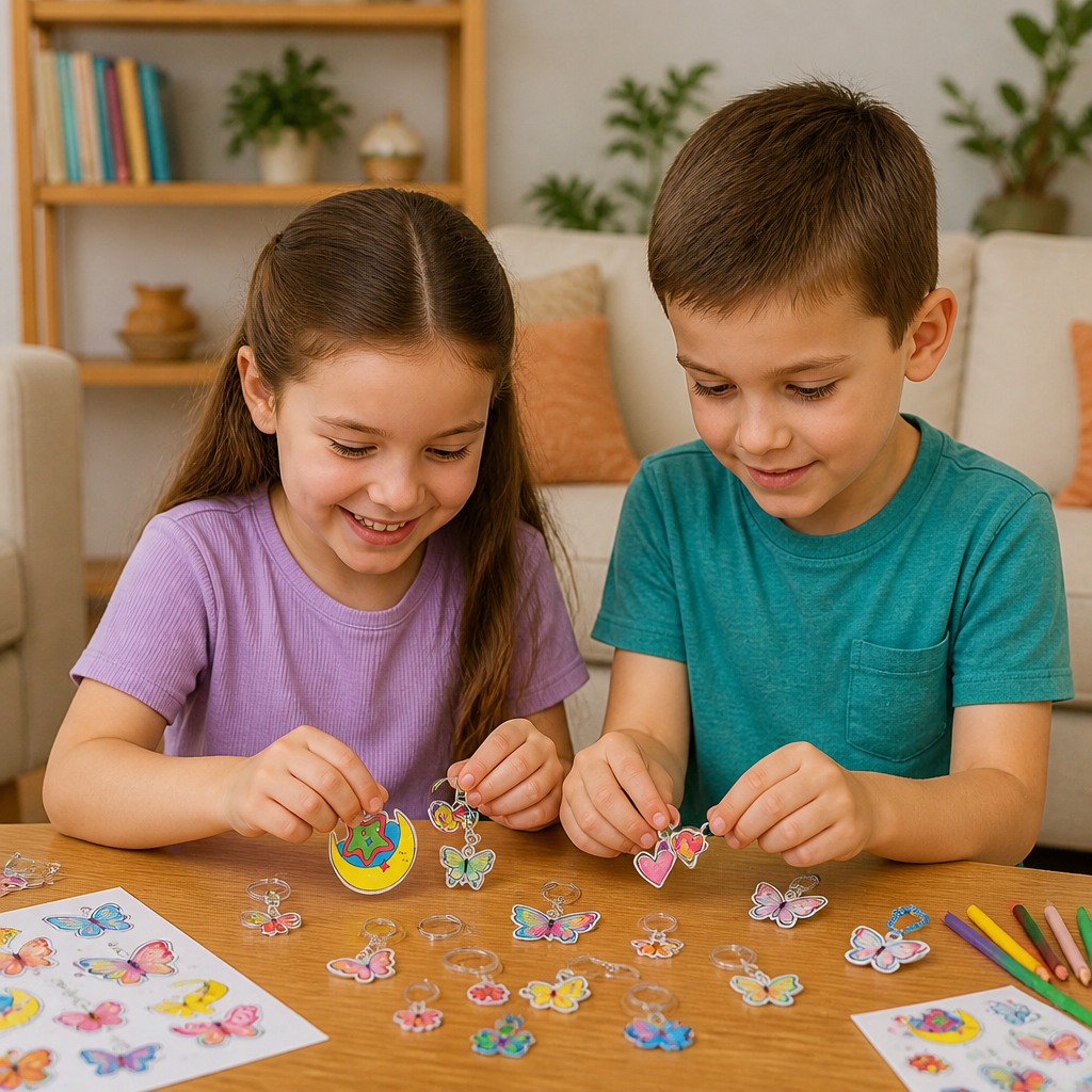 DIY Shrink Art Keychain & Charm Making Kit for Kids