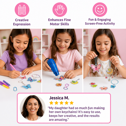 DIY Shrink Art Keychain & Charm Making Kit for Kids