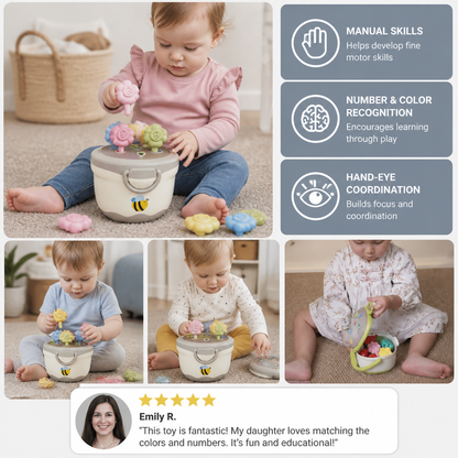 Montessori Flower Pot Color & Number Matching Learning Game