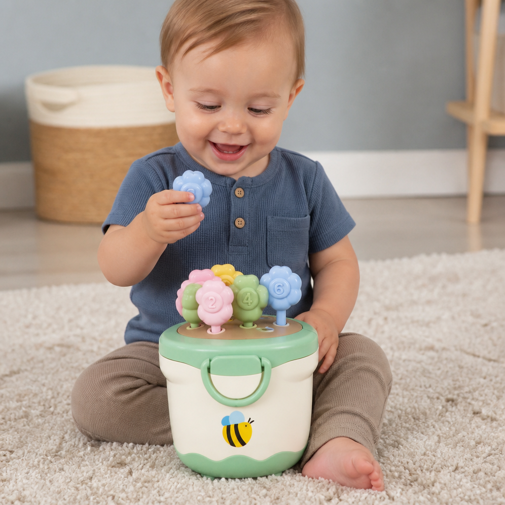 Montessori Flower Pot Color & Number Matching Learning Game