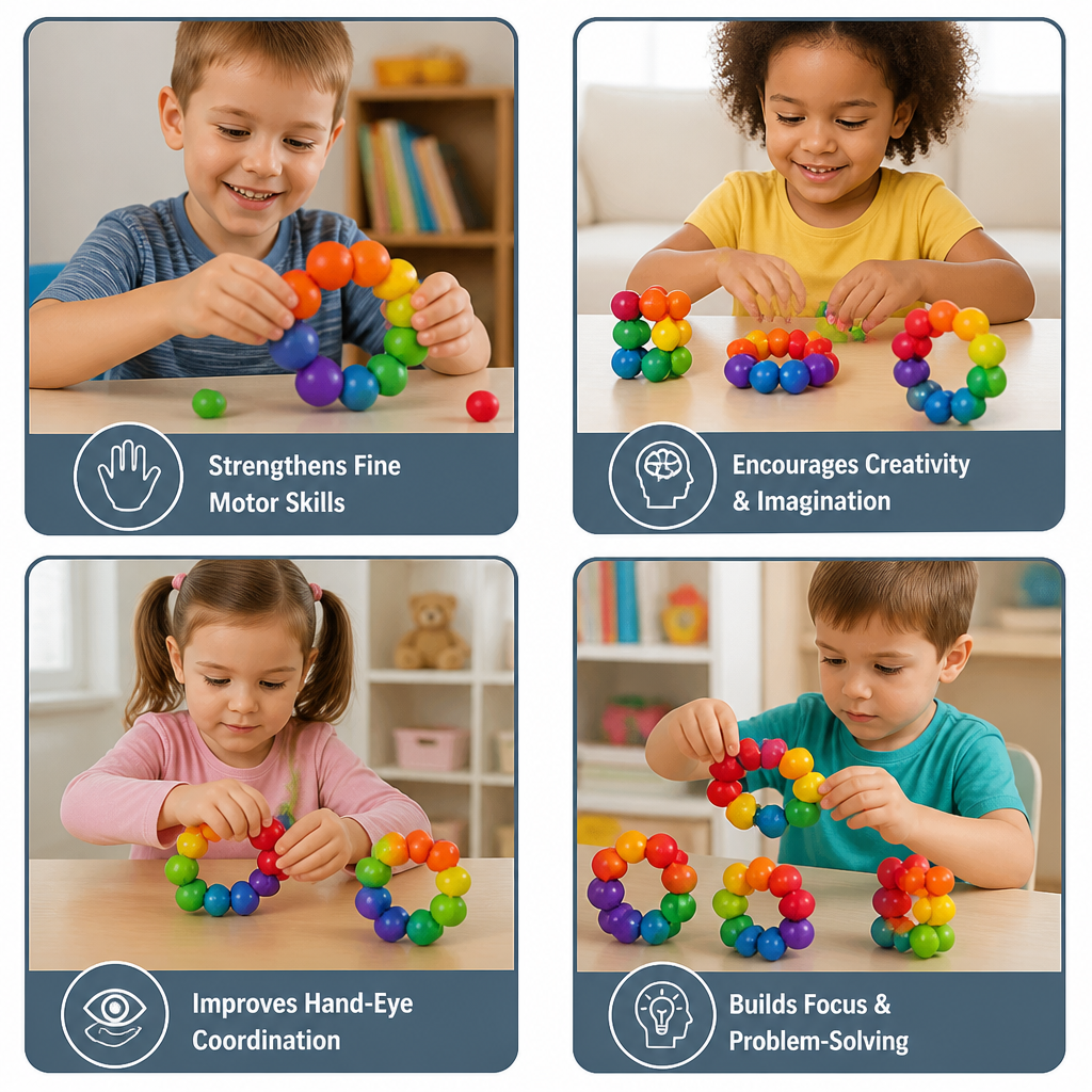 Colorful 3D Ball Building Set – Creative Construction & Fine Motor Skills Learning Toy for Kids