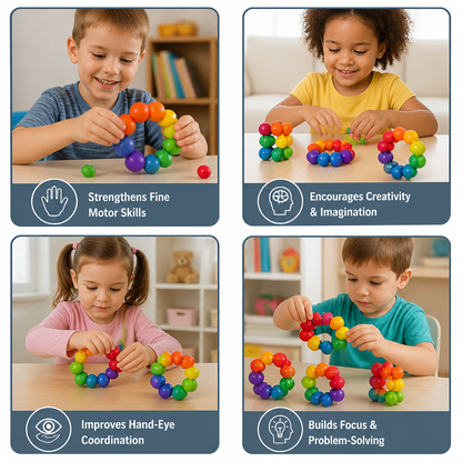 Colorful 3D Ball Building Set – Creative Construction & Fine Motor Skills Learning Toy for Kids