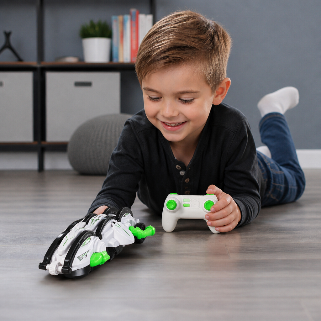 2-in-1 Remote Control Transforming Stunt Car with 360° Rotation & LED Lights