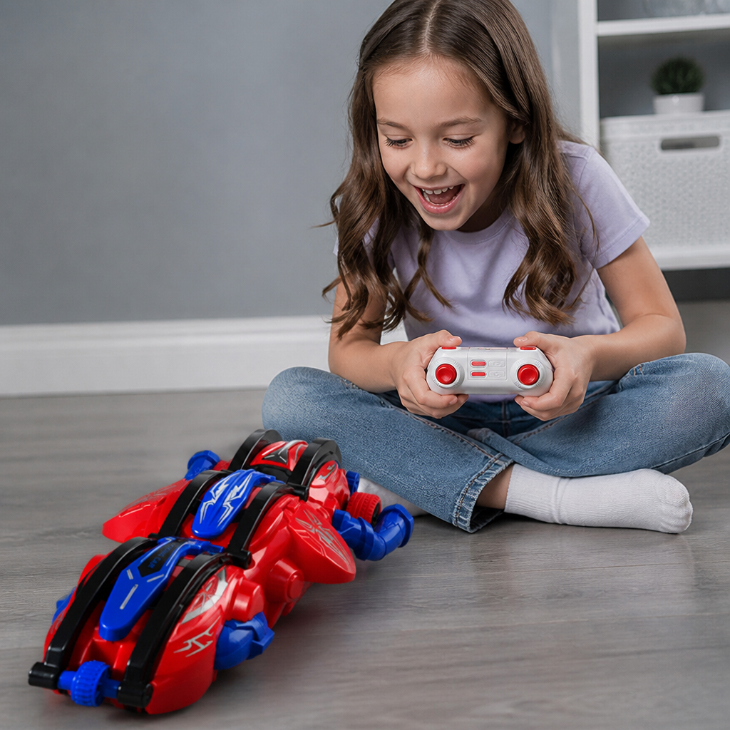 2-in-1 Remote Control Transforming Stunt Car with 360° Rotation & LED Lights