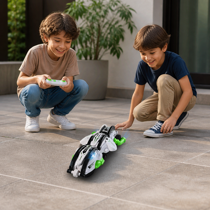 2-in-1 Remote Control Transforming Stunt Car with 360° Rotation & LED Lights