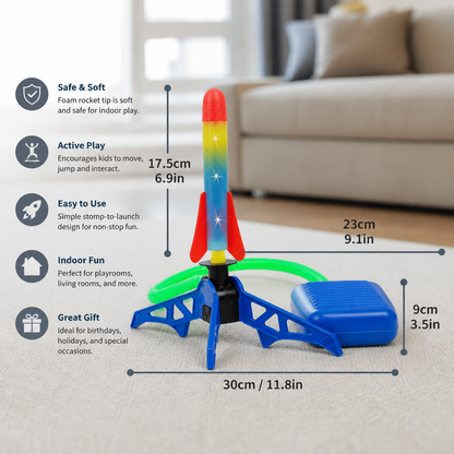 Safe & Soft Kids Rocket Launcher- Lightning Air-Powered Indoor Fun
