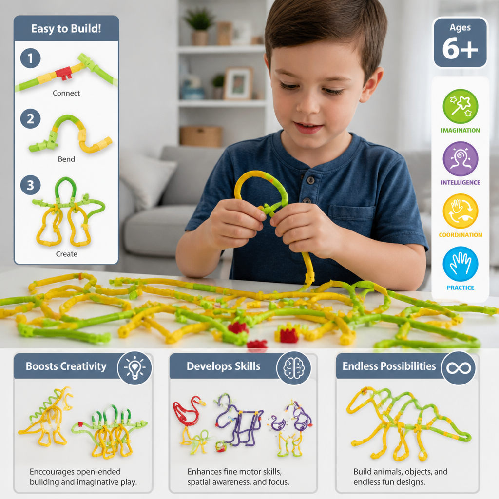DIY Twisty Sticks – Creative 3D Building & STEM Construction Set