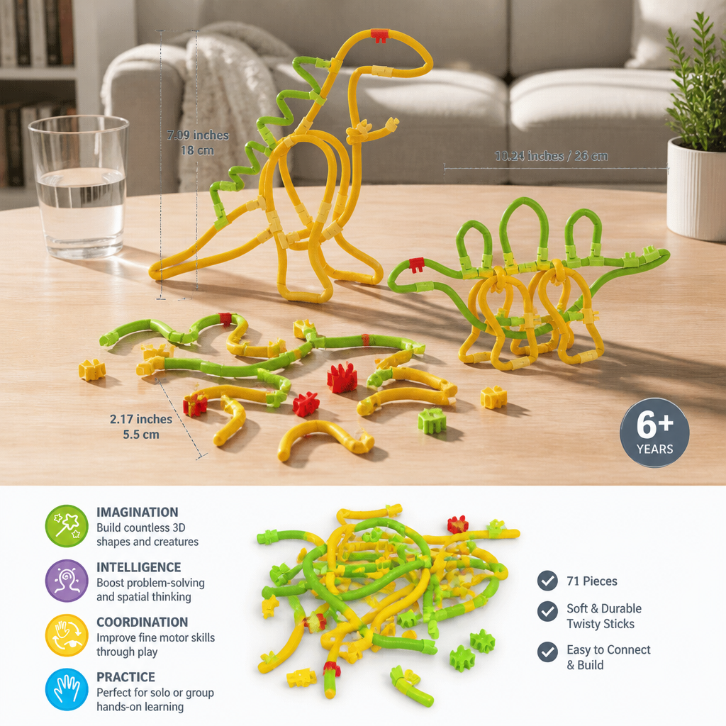 DIY Twisty Sticks – Creative 3D Building & STEM Construction Set