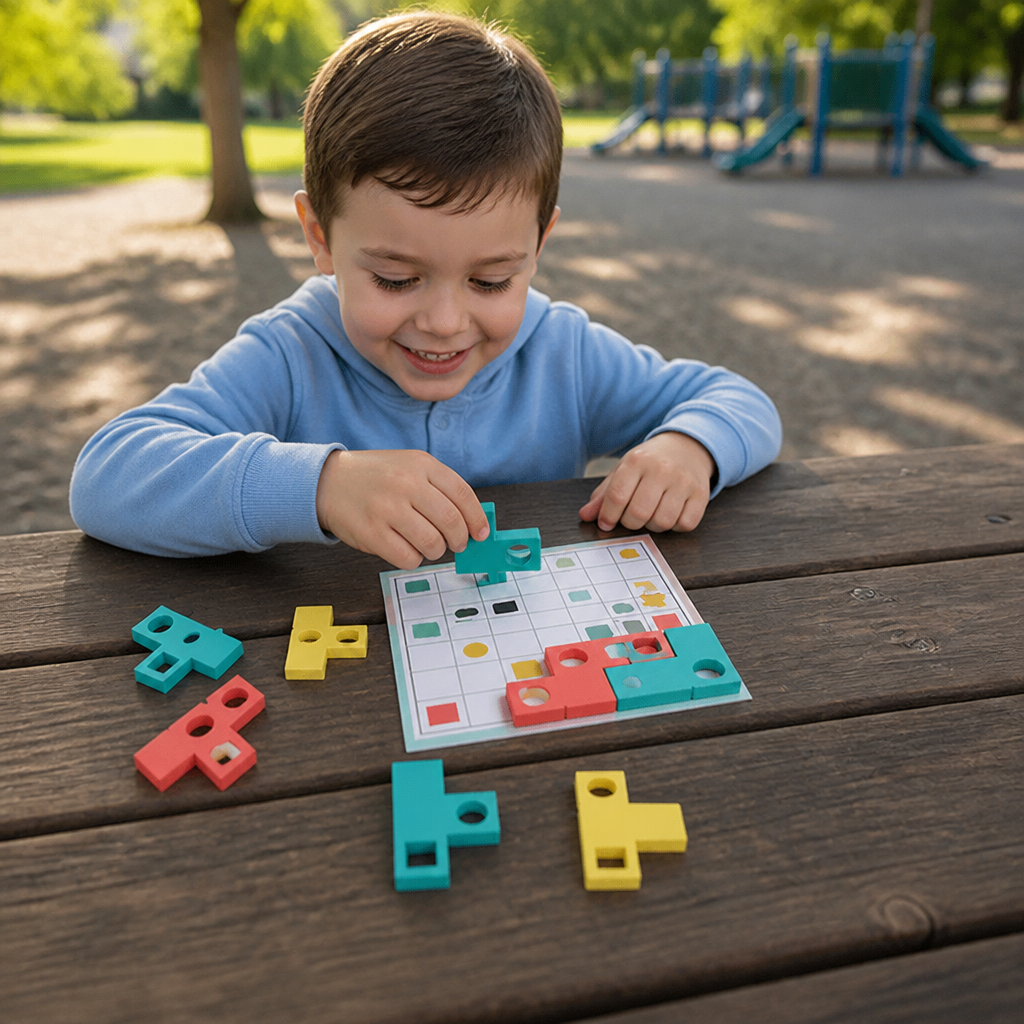 Montessori Wooden Shape Matching Puzzle – Color & Logic Brain Training Game