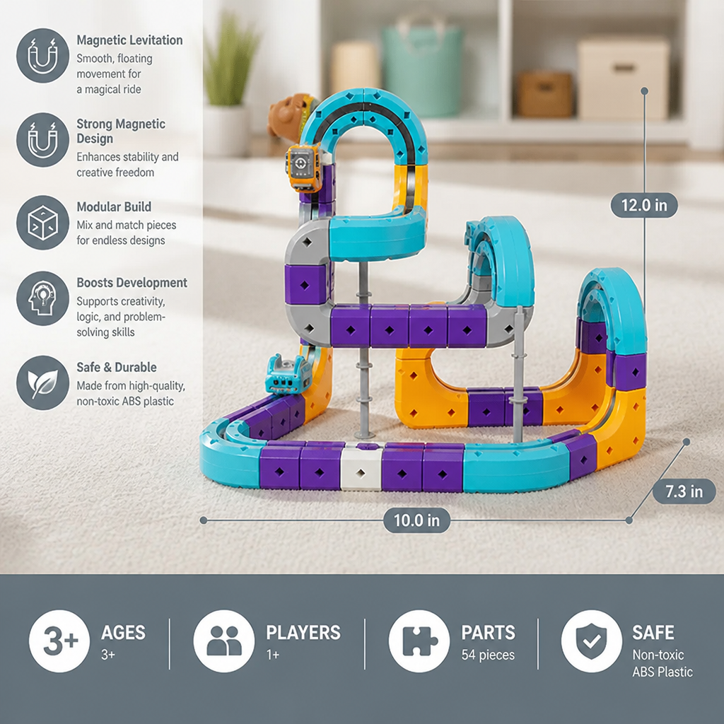 DIY Gravity Cube Track Building Kit with Electric Train