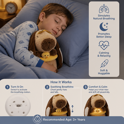 Breathing Capybara Plush Toy – Soft & Cuddly Sleep Companion