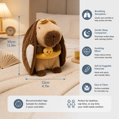 Breathing Capybara Plush Toy – Soft & Cuddly Sleep Companion