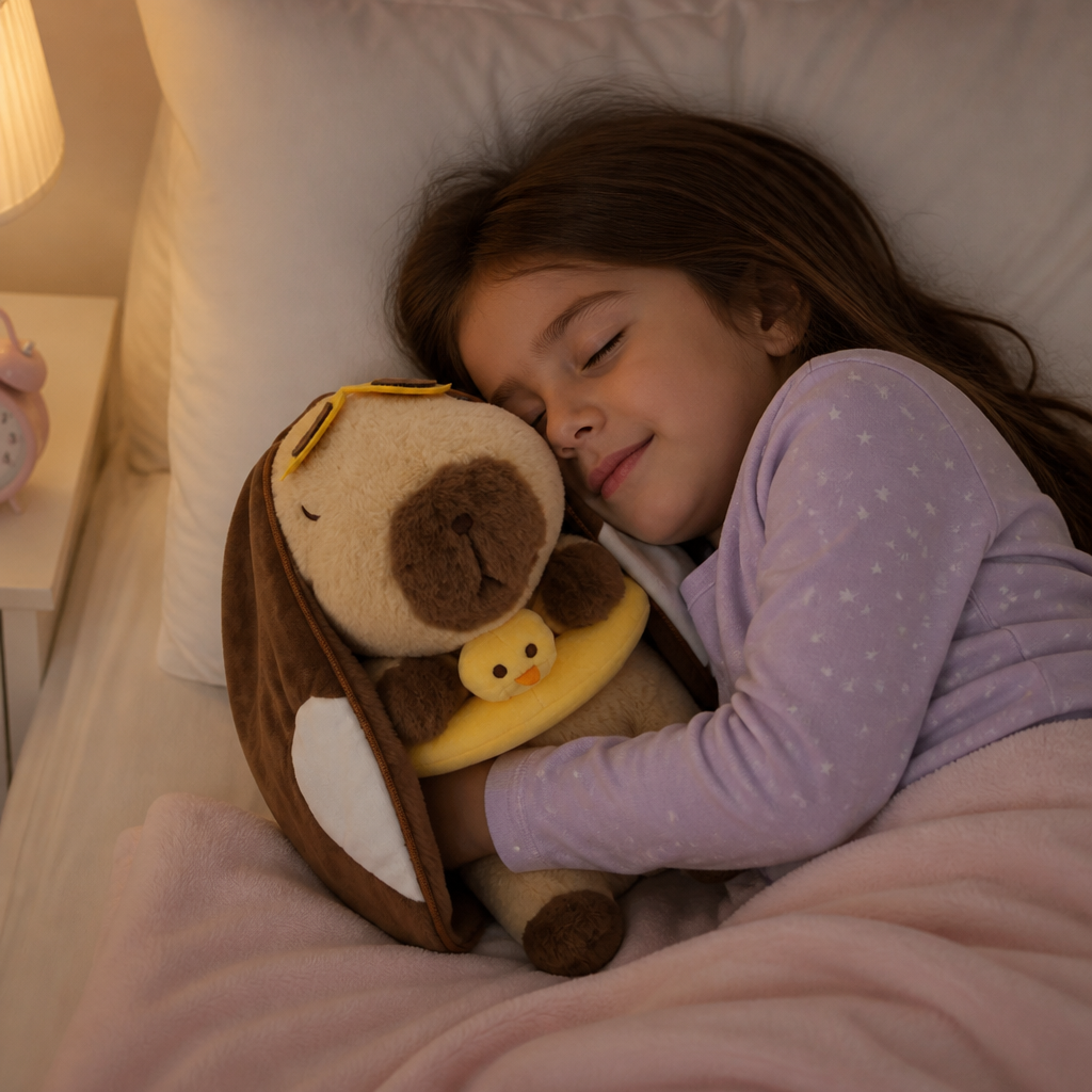 Breathing Capybara Plush Toy – Soft & Cuddly Sleep Companion