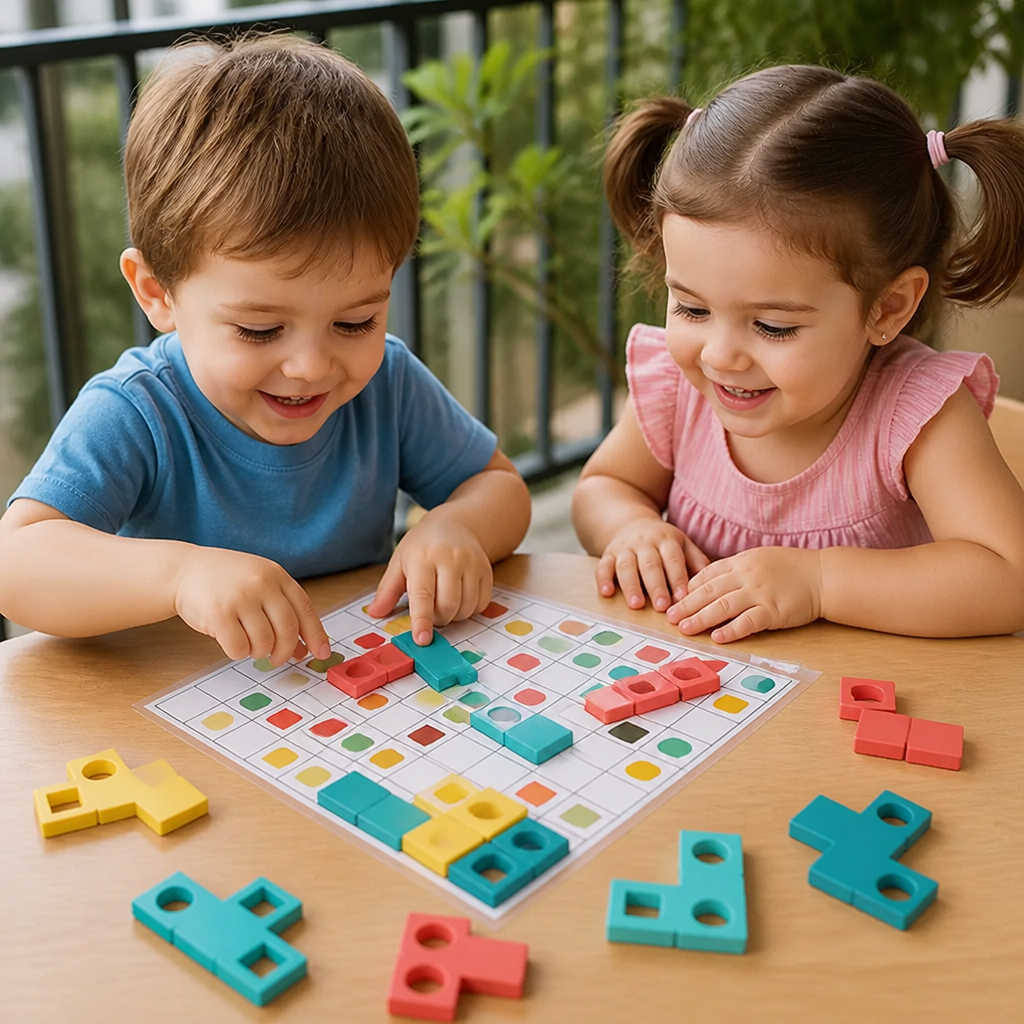 Montessori Wooden Shape Matching Puzzle – Color & Logic Brain Training Game