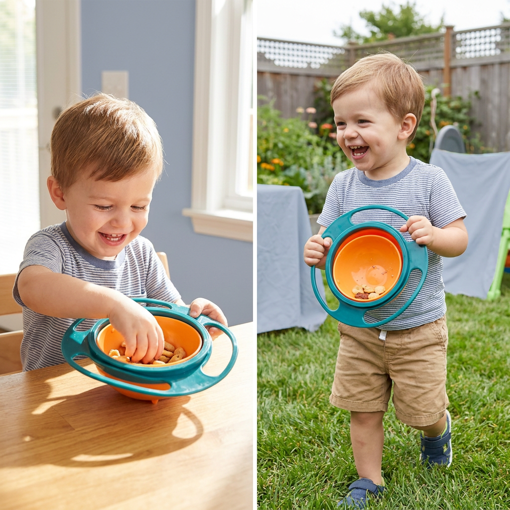 Non-spill baby bowl – eating without spilling