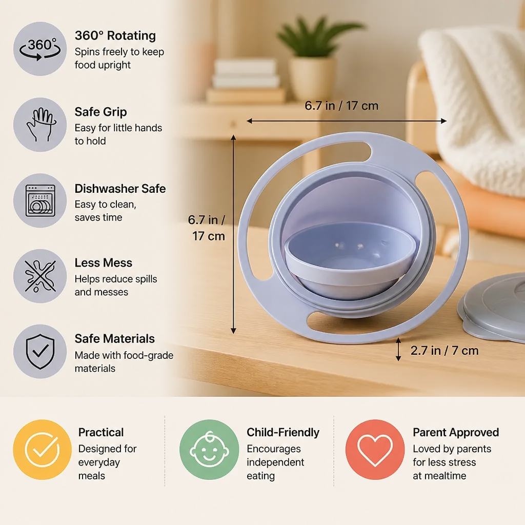 Non-spill baby bowl – eating without spilling